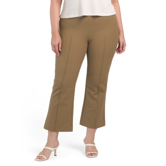 VINCE Tapenade Pintuck Crop Flare Pants